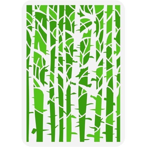 1 pc White Birch Painting Stencil 8.3x11.7inch Reusable Tree Trunks Pattern Drawing Template DIY Art Plants Tree Decoration Stencil