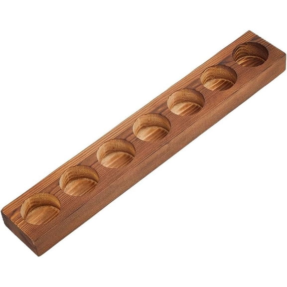 1 pc Wood Candle Holder Candle Tray Rectangle Camel 40x6.5x2.95cm Inner Diameter: 4.45cm for DIY