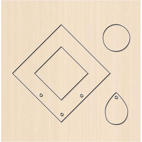 1 pc Wood Cutting Dies with Steel Decorative Embossing DIY Paper Card Square Flat Round and Teardrop Geometric Pattern 80x80x24mm