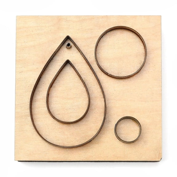 1 pc Wood Cutting Dies with Steel for DIY Scrapbooking/Photo Album Decorative Embossing DIY Paper Card teardrop Pattern 80x80x24mm for DIY
