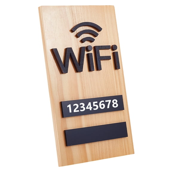1 pc Wood Guest WiFi Sign Reusable Erasable Wireless Network Card Rectangle BurlyWood 246x140x13.5mm