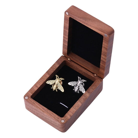 1 pc Wood Jewelry Cufflinks Packaging boxes with Velvet inside and Magnetic Clasps Lid Rectangle Coconut Brown 8.5x6x3.5cm