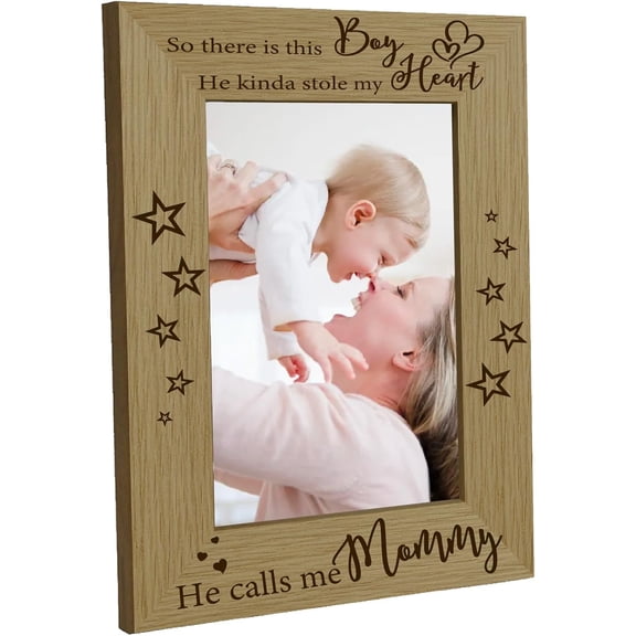 1 pc Wood Photo Frames for Tabletop Display Photo Frame Rectangle Star 168x218mm Inner Diameter: 142x90mm