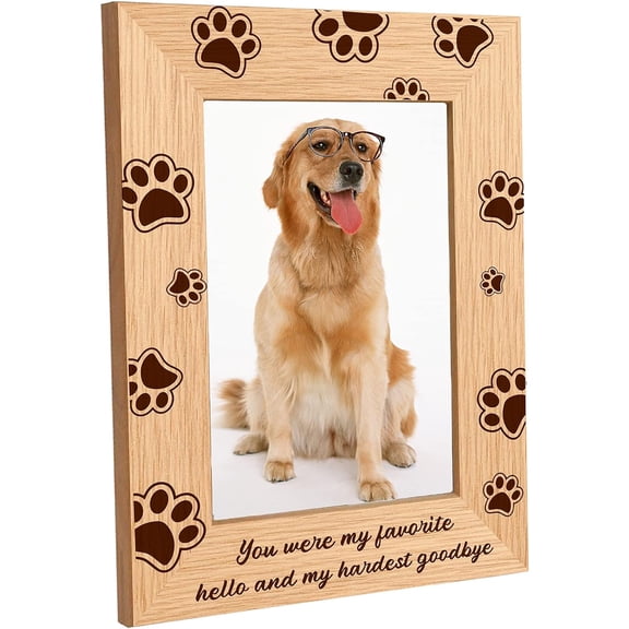 1 pc Wood Photo Frames for Tabletop Display Photo Frame Rectangle with Word Footprint Pattern 200x150mm