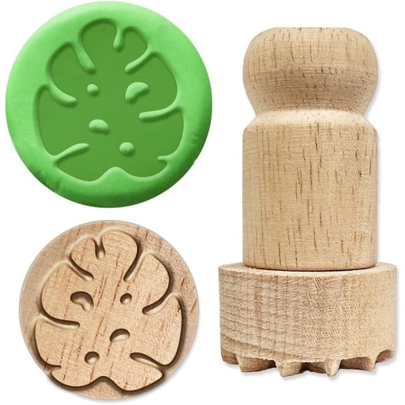 1 pc Wood Stamps with Handle for Post Decoration DIY Card Making Leaf 45x25.4mm creative