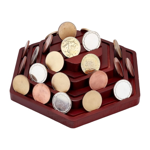 1 pc Wooden Coin Display Cases Brown 28.5x25x8cm