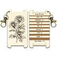 thumbnail image 1 of 1 pc Wooden Knitting Tool Wraps Per Inch Guide Ruler June Rose 7.5x4x0.3cm Hole: 3mm, 1 of 7