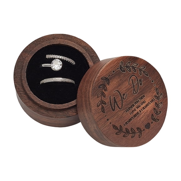 1 pc Wooden Rings Storage Gift Boxes Column Camel 5.5x3.7cm
