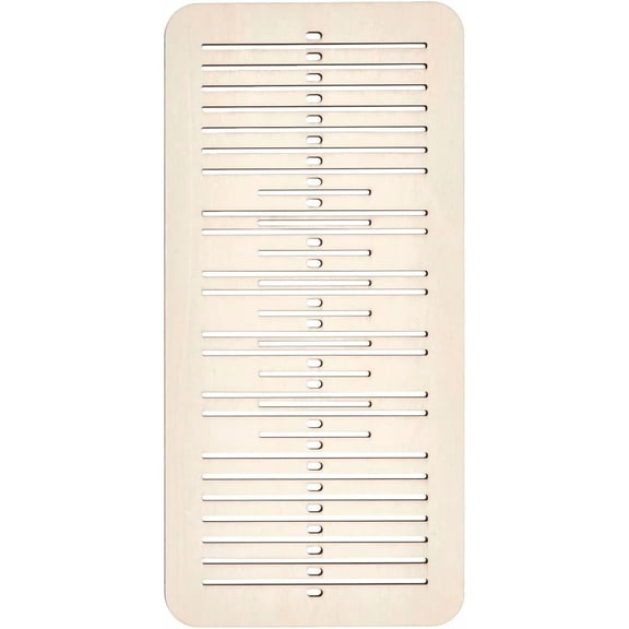 1 pc Wooden Weaving Slot Rigid Heddle Pattern Design Loom Rectangle Cornsilk 25x12x0.4cm