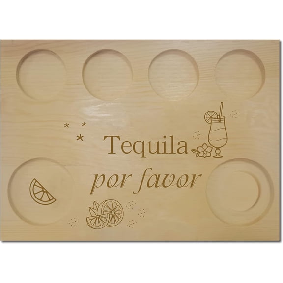 1 pc Wooden Wine Serving Tray Rectangle Drink Pattern 180x250x12.5mm for Handmade