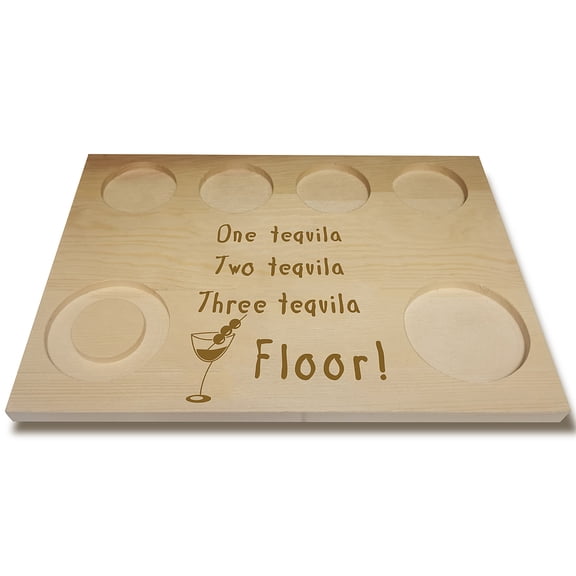 1 pc Wooden Wine Serving Tray Rectangle Drink Pattern 180x250x12.5mm