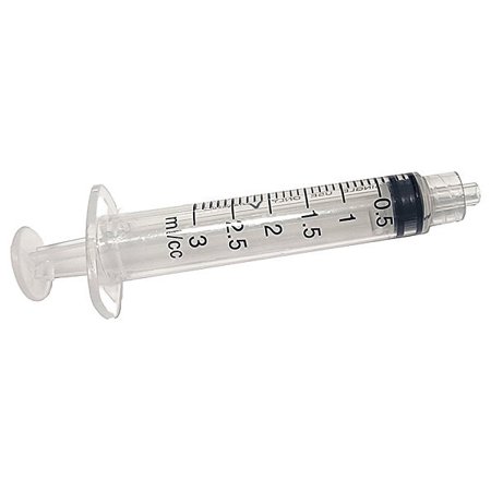 1 PK ZoroSelect Dispensing Syringe, 3 mL, Manual, Luer Lock, High Density Polypropylene, Translucent, 10 Pack