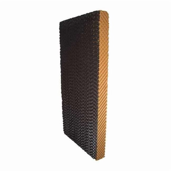Evaporative Cooling Pad, Kraft Paper W/ Black Edge Coating, 48 in H x 12 in W x 4 in D