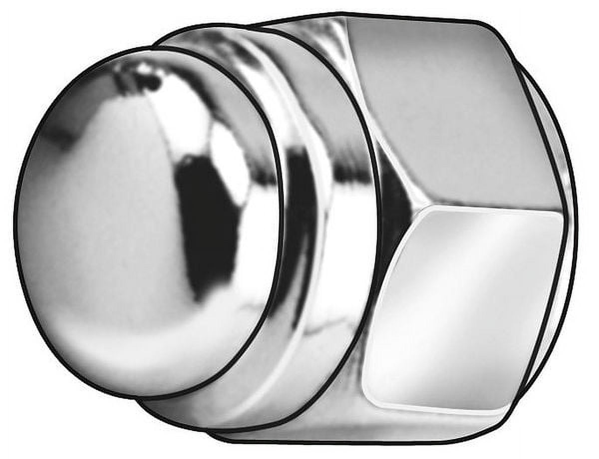 1 PK ZoroSelect Flattened Head Cap Nut, 5/8"18, Steel, Chrome Plated
