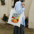 1 pc flowers, carrots, vegetables Pattern EcoFriendly Canvas Tote Bag
