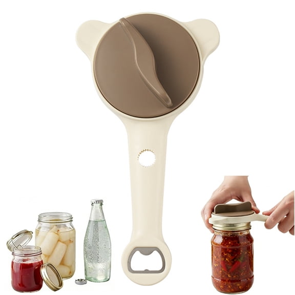 1 pcs 4-in-1 Jar Opener - Adjustable Stainless Steel Lid Remover Fits Kitchen Jars, Bottles & Cans