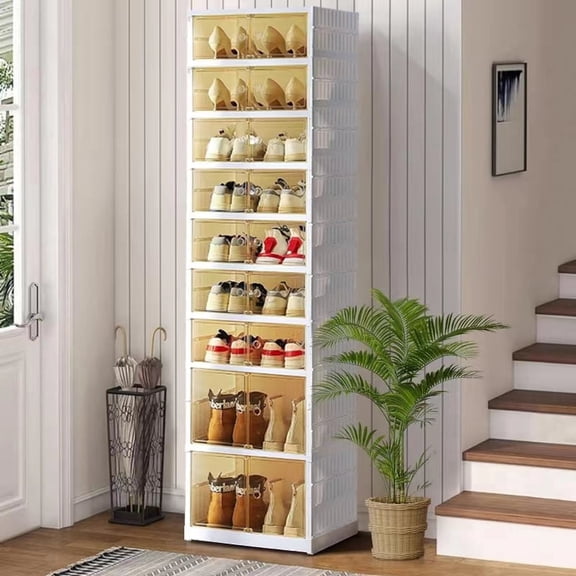 1  pcs 9 Layers Transparent Shoe Box Installation-free Drawer-type Plastic Dust-proof Storage Case Big Capacity Living Room Stuff