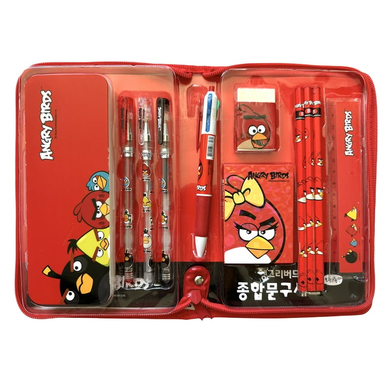 Angry Birds School Supplies Angry bird Pencils Stationery With Zip up Carry Case