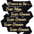 thumbnail image 1 of 1 pcs Bachelor Sashes for Groom and Team Groom, Black Best Man Groom to be Sash for Bachelorette Party Decorations Engagement Gift Wedding Party Supplies, 1 of 1