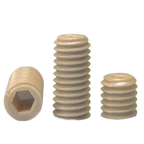 1 pcs Beige Beige Nylon Hexagon Socket Headless Rice Screws M8x6mm
