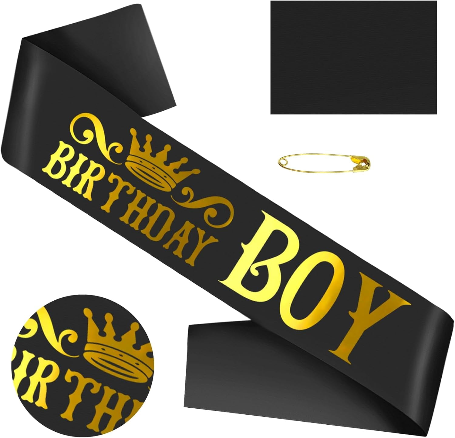 1 pcs Birthday Boy Sash with Gold Foil, Black Funny Birthday Sash for ...