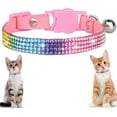 thumbnail image 1 of (1 pcs) Breakaway Cat Collars with Bell,Kitty Necklace for Kitten Puppy Dog Bling Rhinestone Small Pet Collar Girl Boy, 1 of 6