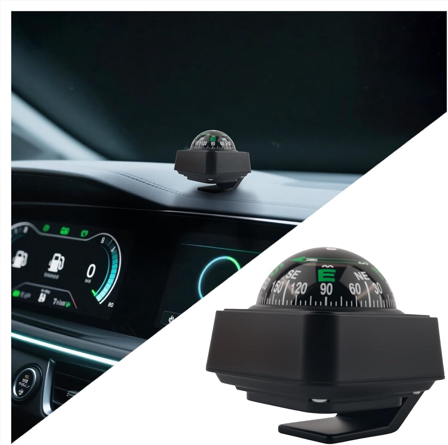 Compass Eccessorie 1 pcs, Car Compass Dashboard, Adjustable HD Digital Compass for Car ...