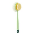 thumbnail image 1 of 1 pcs. Double Sided Rubbing Bath Magic Bath Brush Long Handle Soft Hair Bath Brush Removablegreen, 1 of 4
