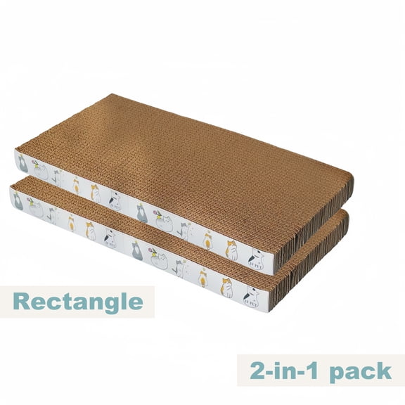 1 pcs Extra-Durable Cat Scratching Pad - Thick, Non-Shedding Corrugated Cardboard with Wave Design for Indoor Cats