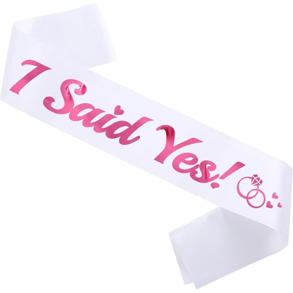1 pcs I Said Yes Sash for Women, Engagement Proposal Bachelorette Party White Sash With Hot Pink Foil for Bridal Shower Wedding Party Favors Accessories Supplies Engagement Gifts