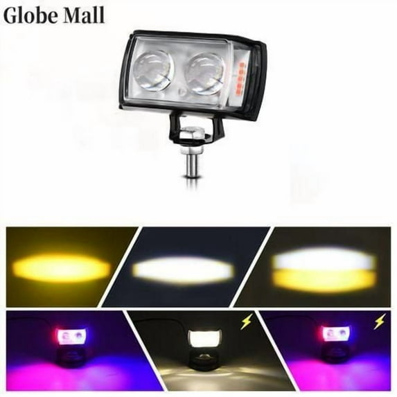 1 pcs LED waterproof 3-side blinking motorcycle spotlight 6 light-emitting modes