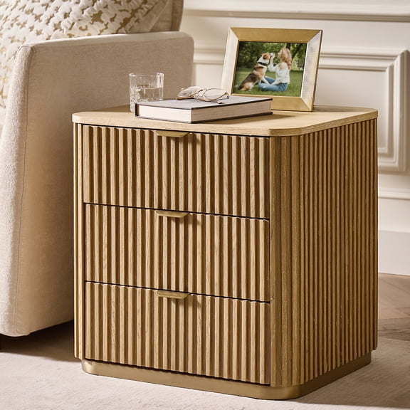 1 pcs Rosario End Table, Sturdy and Elegant Accent Tables for Living Room,Paired with Sofa, Accent Chair, or Recliner, Ideal for Holding Lamps and Books Natural