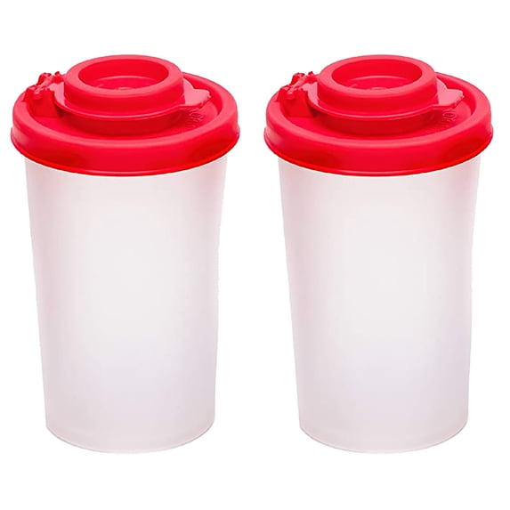 1 pcs Salt and Pepper Shakers Moisture Proof Large Salt Shaker to go Camping Picnic Outdoors Kitchen Lunch Boxes Travel Spice Set Clear with Red Covers Lids Plastic Airtight Dispenser