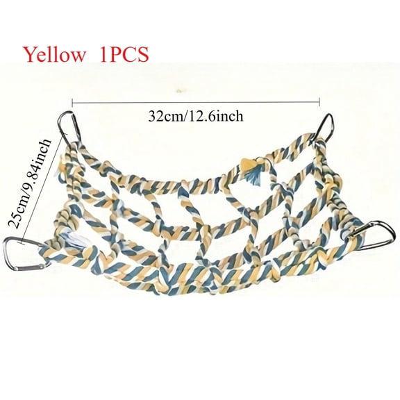1 pcs Trending Pet Hammock Net Sturdy Braided Bed for Small Pets Parrots Guinea Pigs Fun Hanging Play Sleep Gear