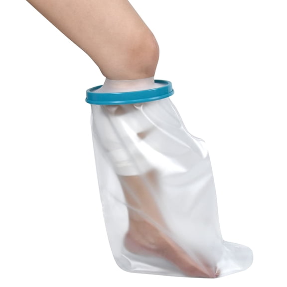 1 pcs Water Proof Leg Cast Cover for Shower, Showering Foot, Watertight Foot Protector for Leg and Foot Surgeries, Cast Bag for Shower (16Wx29L, White)