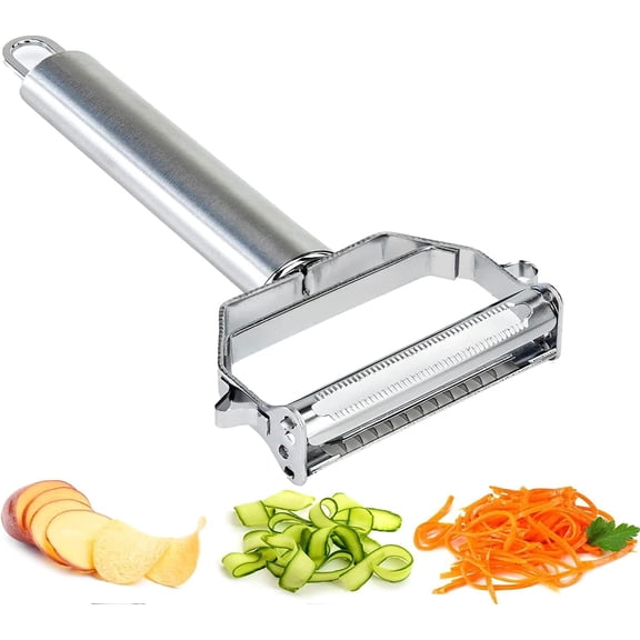 1 pcs cooler depot Vegetable Peeler, Julienne Vegetable Peeler, Stainless Steel Multifunctional peeler scraper,Shredder, Double-Sided Blade Potato Peelers for Carrot Cucumber Apple Veggie Fruit