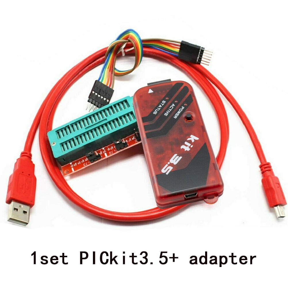 1 pcs red PICKIT3.5 programmer with USB cable and ICSP2 adapter ...