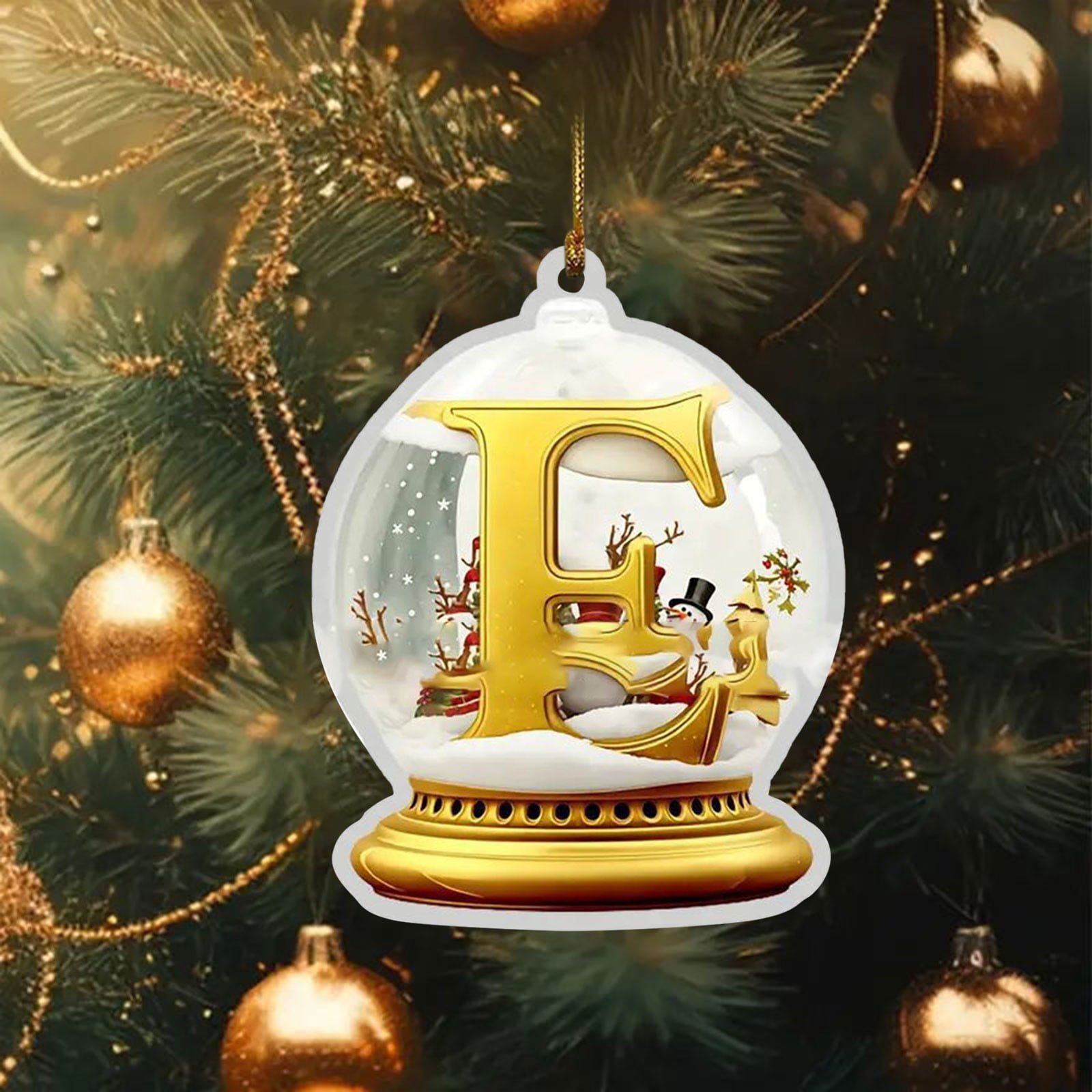 1* Pendant Letter A Z Yellow Acrylic Car Ornaments Exquisite