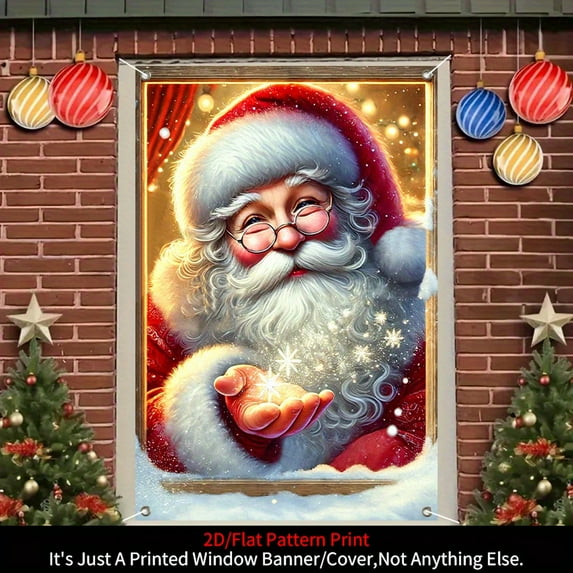 1 piece, 2D flat banner, Christmas red bird pattern curtain decoration, door and window decoration banner, festival party supplies, home decoration, suitable for indoor and outdoor party decoration,