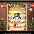 thumbnail image 1 of 1 piece, 2D flat banner, Christmas snowman curtain decoration, winter festival door and window decoration banner, Christmas party supplies, home decoration supplies, suitable for indoor and outdoor p, 1 of 6