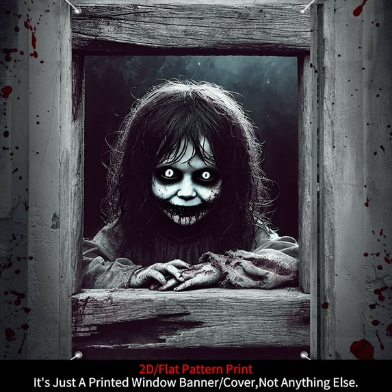 Halloween Ghost Doll Pattern Flat Panel Outdoor Curtains