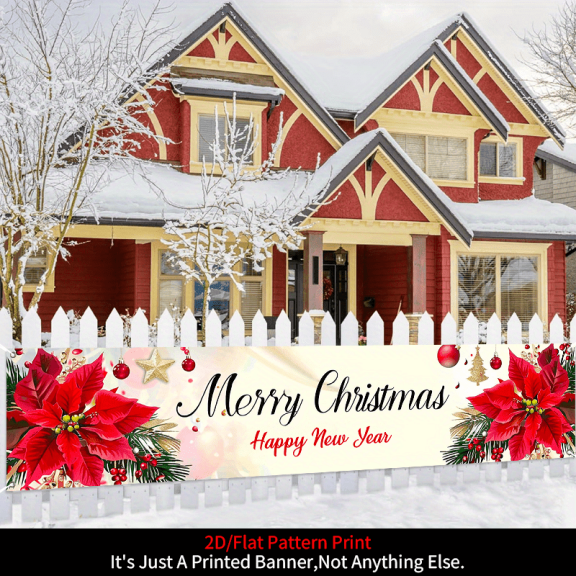 1 piece, 2D flat design Christmas wall banner, very suitable for garden, house, fence, garage decoration, wall decoration, courtyard sign, party decoration, home decoration wall decoration, festival