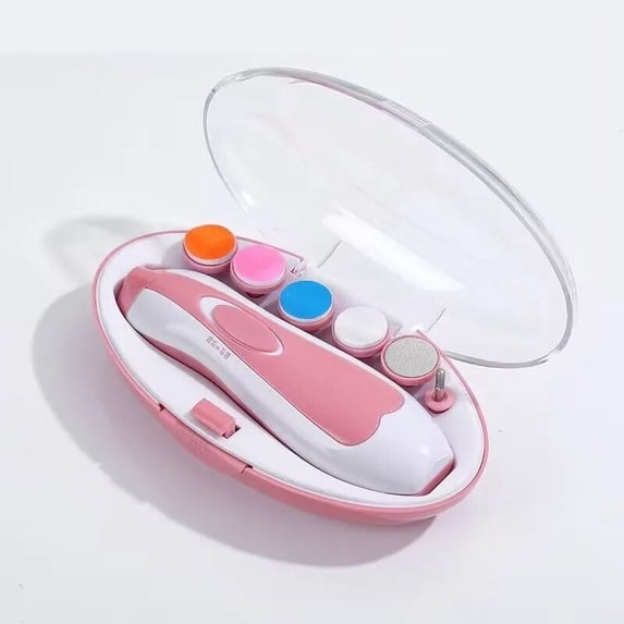 1 piece 6 grinding heads multifunctional electric nail sharpener nail clippers anti-pinch meat gift (Pink)