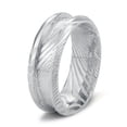 thumbnail image 1 of 1 piece 8mm jewelry high quality Damascus whiskey barrel ring, men's Damascus steel and wood ring, boyfriend's unique engagement Christmas gift Damascus steel content >60%,Silver,7, 1 of 13
