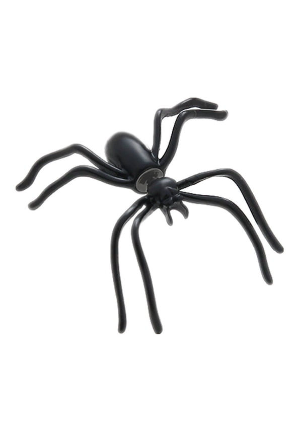 1 piece Black Spider Stud Earring for Men Punk Unisex Funny Animal Ear Cuff Women Jewelry