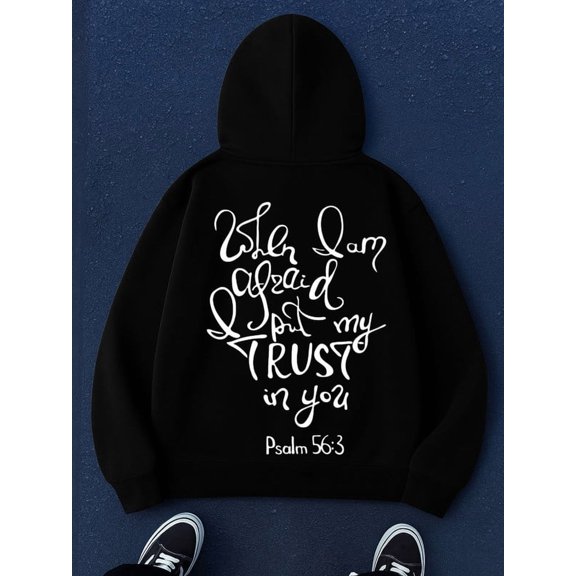 1 piece Christianity funny hoodies sweatshirts men's regular fit black Daily and Weekend Wear Drawstring Comfortable Oversized Hooded Pullover Sweatshirt christianity pamuk graphic comfortable street