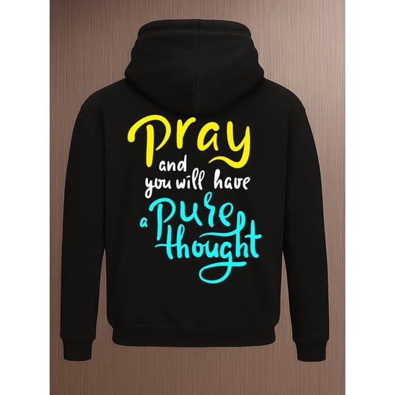 1 piece Christianity graphic hoodies hoodies men's regular fit black autumn and winter season Warm and lightweight, suitable for winter sports and casual wear christianity pamuk graphic streetwear ha