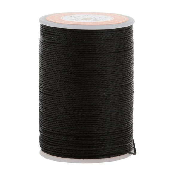 1 piece DIY Round ed String Linen Stitching Thread Cord for Leather Work Sewing, 85 Meters / Spool - 0.55mm Black