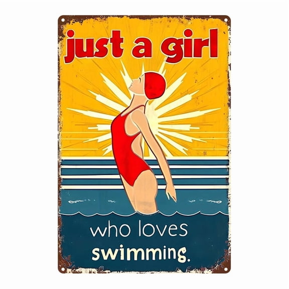 1 piece, Retro Swimming Girl Art Decor Poster. This stylish wall decoration is a humorous gift suitable for the living room or office, measuring 8x12 inches (20x30 cm).