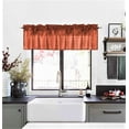 thumbnail image 1 of 1 piece S18 luxury straight sheer faux silk window curtain valance for kitchen bathroom décor with rod pocket brick color 55" wide X 18" long, 1 of 3